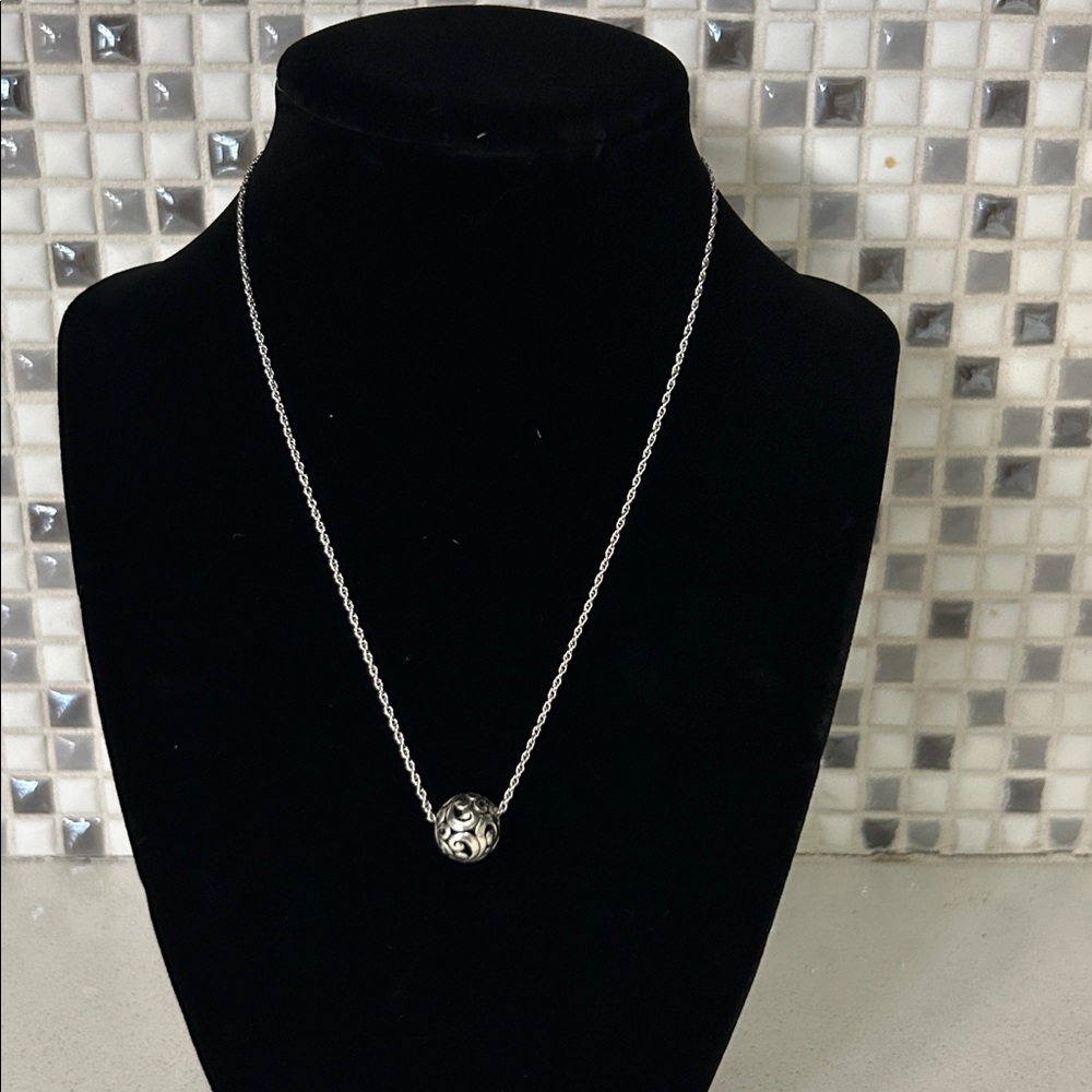 Silver Necklace with Filigree Charm